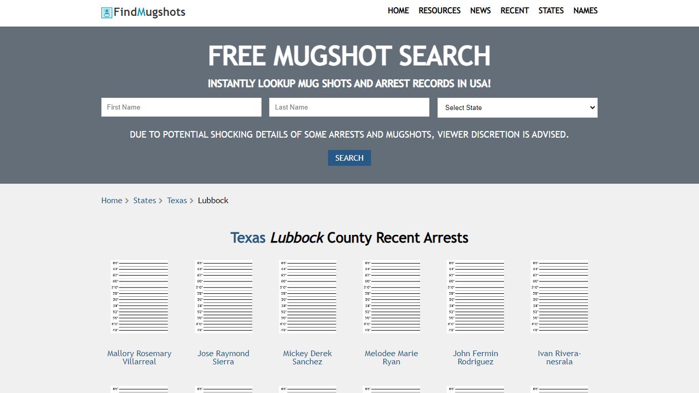 Find Lubbock Texas Mugshots - Find Mugshots